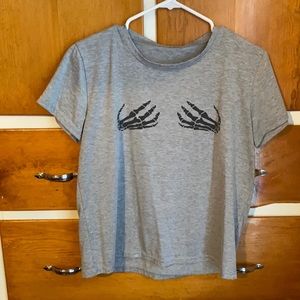 Skeleton hand t shirt